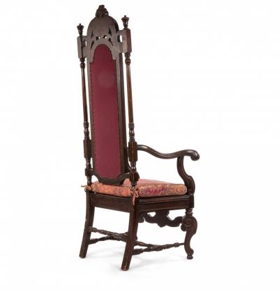 Set of 4 English James II Walnut Arm Chair