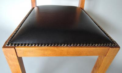 Set of 4 Fine 1930s Wooden Back Dining Chairs