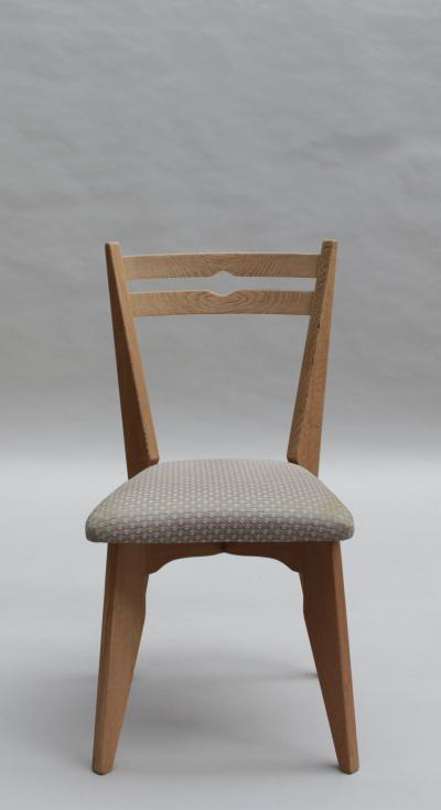 Set of 4 Fine French 1950s Oak Dining Chairs by Guillerme et Chambron