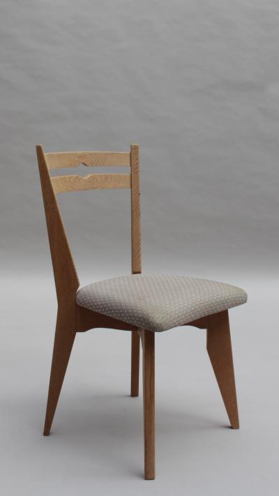 Set of 4 Fine French 1950s Oak Dining Chairs by Guillerme et Chambron