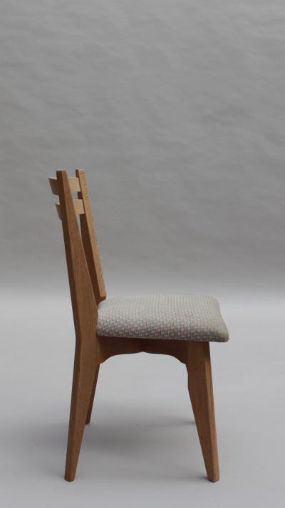 Set of 4 Fine French 1950s Oak Dining Chairs by Guillerme et Chambron