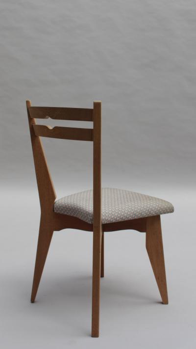 Set of 4 Fine French 1950s Oak Dining Chairs by Guillerme et Chambron