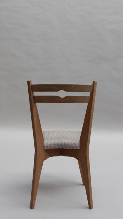 Set of 4 Fine French 1950s Oak Dining Chairs by Guillerme et Chambron
