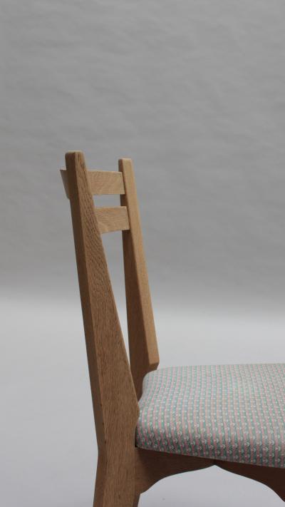 Set of 4 Fine French 1950s Oak Dining Chairs by Guillerme et Chambron