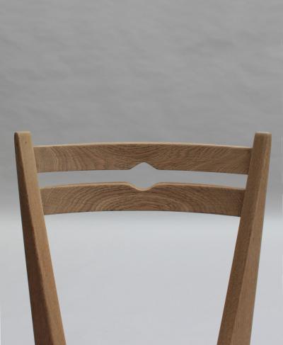 Set of 4 Fine French 1950s Oak Dining Chairs by Guillerme et Chambron