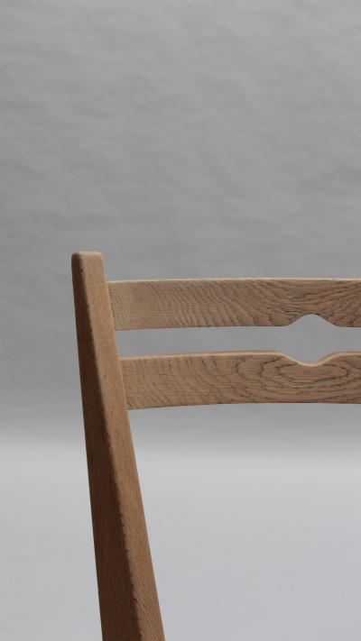 Set of 4 Fine French 1950s Oak Dining Chairs by Guillerme et Chambron