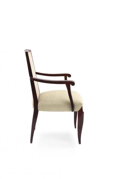 Set of 4 French Art Deco Cream and Mahogany Arm Chairs