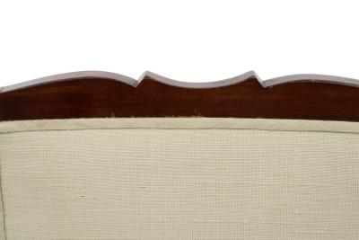 Set of 4 French Art Deco Cream and Mahogany Arm Chairs