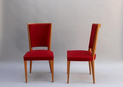 Set of 4 French Art Deco Oak dining chairs