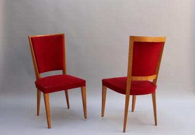 Set of 4 French Art Deco Oak dining chairs