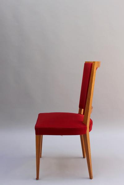 Set of 4 French Art Deco Oak dining chairs