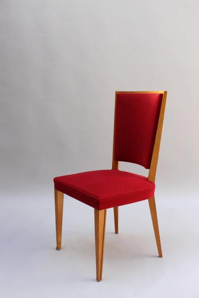 Set of 4 French Art Deco Oak dining chairs