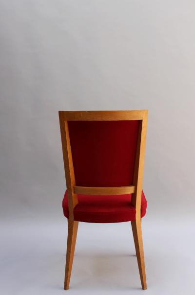 Set of 4 French Art Deco Oak dining chairs