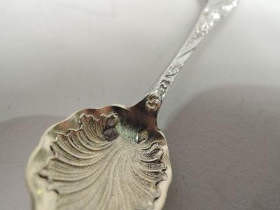 Set of 4 French Belle Epoque Rococo Silver Open Salts with Spoons