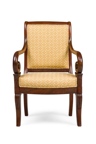 Set of 4 French Directoire Curled Armchairs