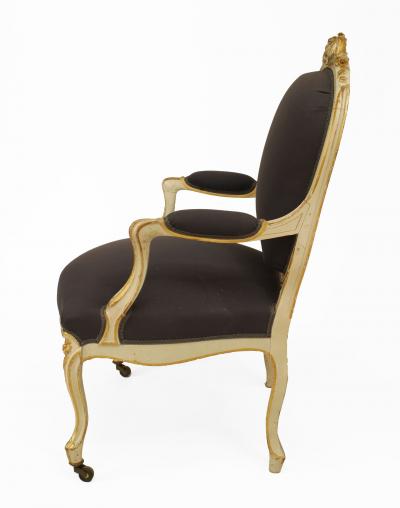 Set of 4 French Louis XV Purple Arm Chairs