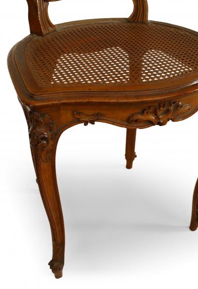 Set of 4 French Louis XV Walnut Side Chairs