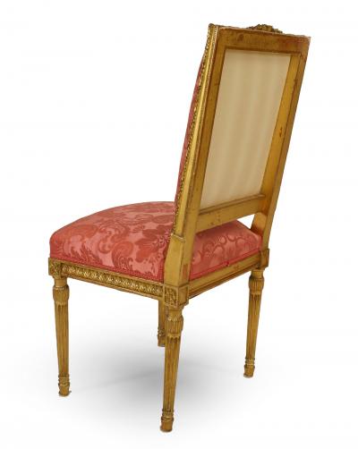 Set of 4 French Louis XVI Silk Side Chairs