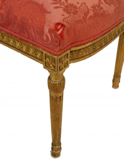 Set of 4 French Louis XVI Silk Side Chairs