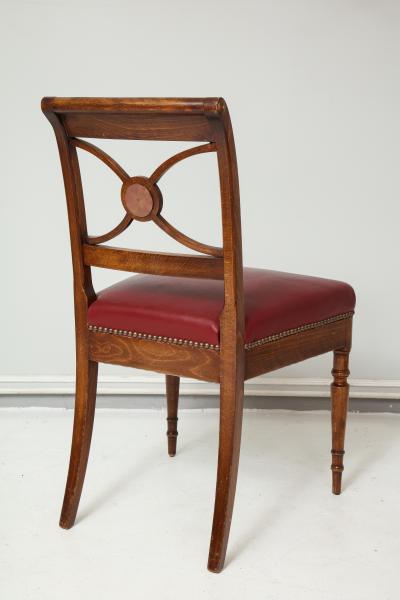 Set of 4 French Midcentury Leather Upholstered Chairs in Maison Jansen Manner