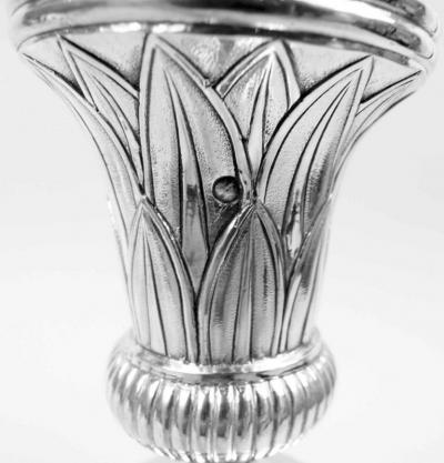 Set of 4 French Restauration Classical Silver Candlesticks