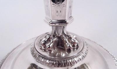 Set of 4 French Restauration Classical Silver Candlesticks