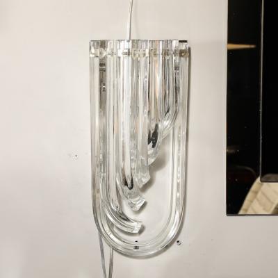 Set of 4 Handblown Murano Glass Sconces in Nickel w 24 karat Gold Flecks