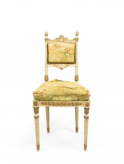 Set of 4 Italian Neoclassic Silk Upholstery Chairs
