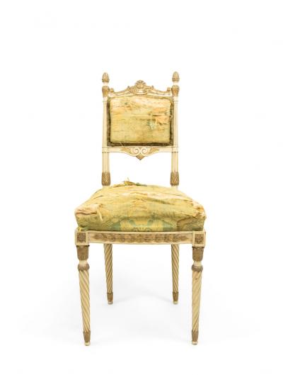 Set of 4 Italian Neoclassic Silk Upholstery Chairs