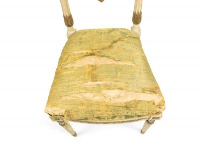 Set of 4 Italian Neoclassic Silk Upholstery Chairs