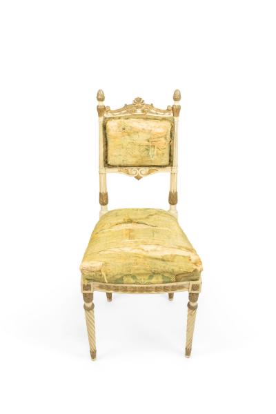 Set of 4 Italian Neoclassic Silk Upholstery Chairs