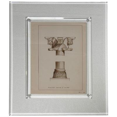 Set of 4 Jewelry and Architecture Watercolors in Lucite Frames