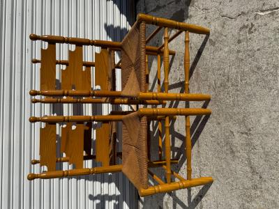 Set of 4 Ladderback Rush Bottom seat Dining Chairs