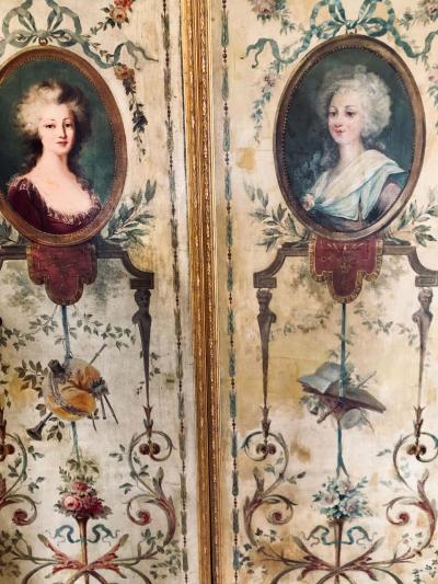 Set of 4 Large French 19th Century Oil on Canvas Wall Panels Trumeau Paintings