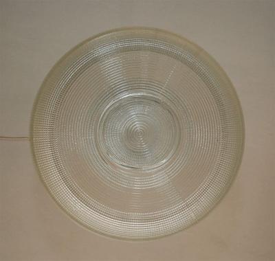 Set of 4 Large Molded Glass Industrial Hanging Lights