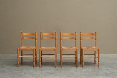 Set of 4 Mid Century Dining Chairs in Beech 1970s