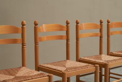 Set of 4 Mid Century Dining Chairs in Beech 1970s