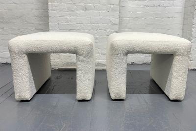 Set of 4 Mid Century Modern Benches in Boucle
