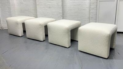 Set of 4 Mid Century Modern Benches in Boucle
