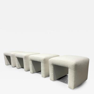 Set of 4 Mid Century Modern Benches in Boucle