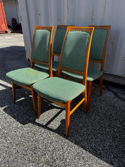 Set of 4 Mid Century Modern Teak Swedish Dining Side Chairs