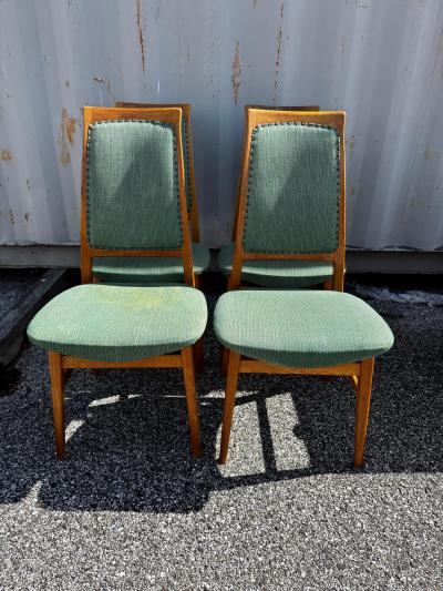 Set of 4 Mid Century Modern Teak Swedish Dining Side Chairs