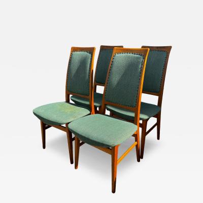 Set of 4 Mid Century Modern Teak Swedish Dining Side Chairs