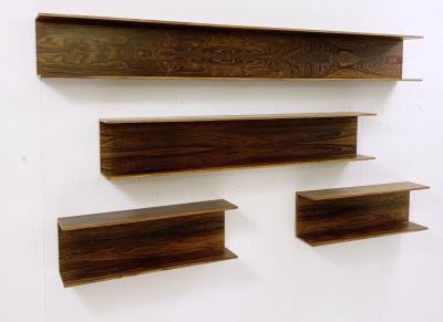 Set of 4 Mid Century Wooden Shelves