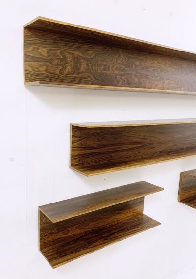 Set of 4 Mid Century Wooden Shelves