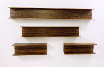 Set of 4 Mid Century Wooden Shelves