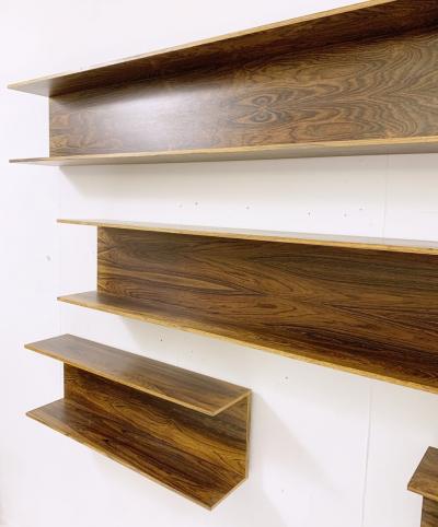 Set of 4 Mid Century Wooden Shelves