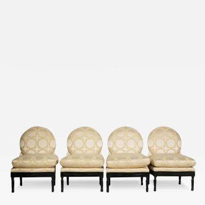 Set of 4 Modern Balloon Back Slipper Chairs