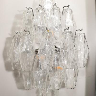 Set of 4 Modernist Hand Blown Murano Glass Diamond Form Polyhedral Sconces