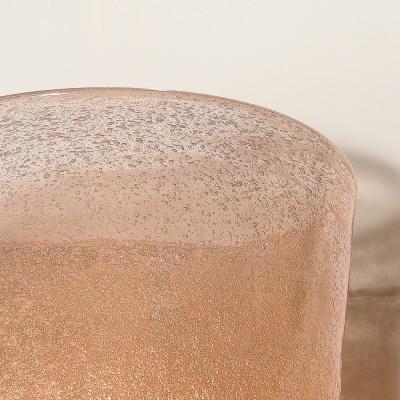 Set of 4 Modernist Handblown Smoked Rose Brass Murano Glass Pulegoso Sconces